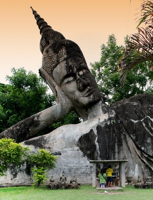Laos - Xieng Khuan - Reclining Buddha Laos - Xieng Khuan - Reclining Buddha