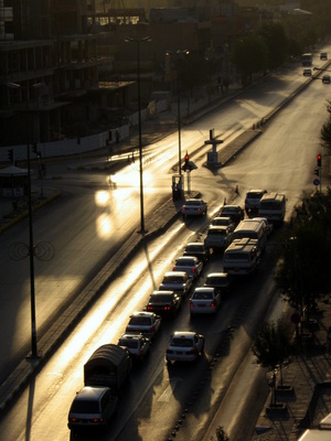 Iraq-Suleimaniyah-EarlyMorningTraffic